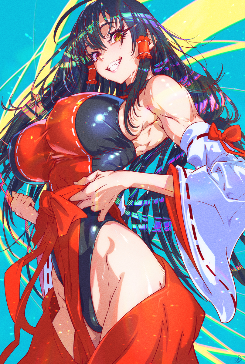 This is a pixiv picture whose title is 先代巫女ちゃん.