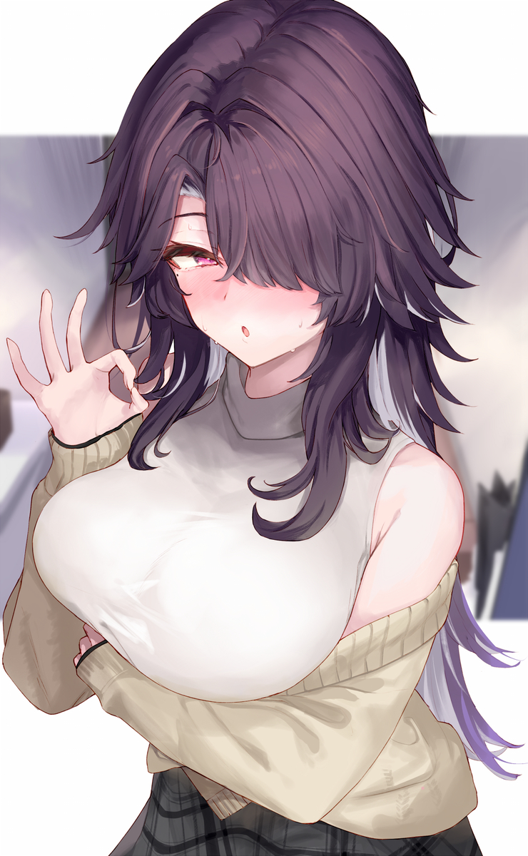 This is a pixiv picture whose title is 絶対に断らない系陰キャ彼女と同棲生活.