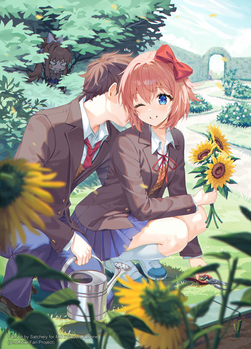 This is a pixiv picture whose title is MC x Sayori.