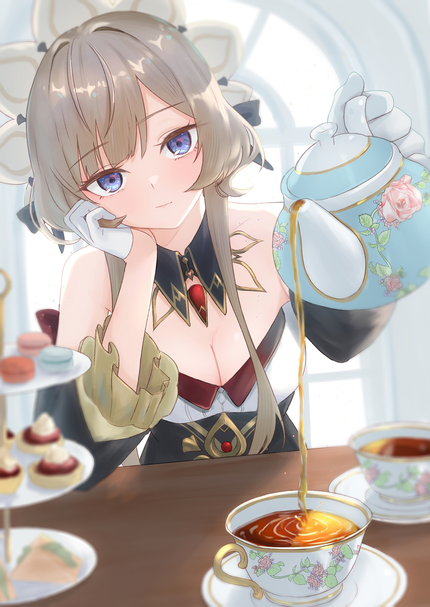 This is a pixiv picture whose title is 茶會.