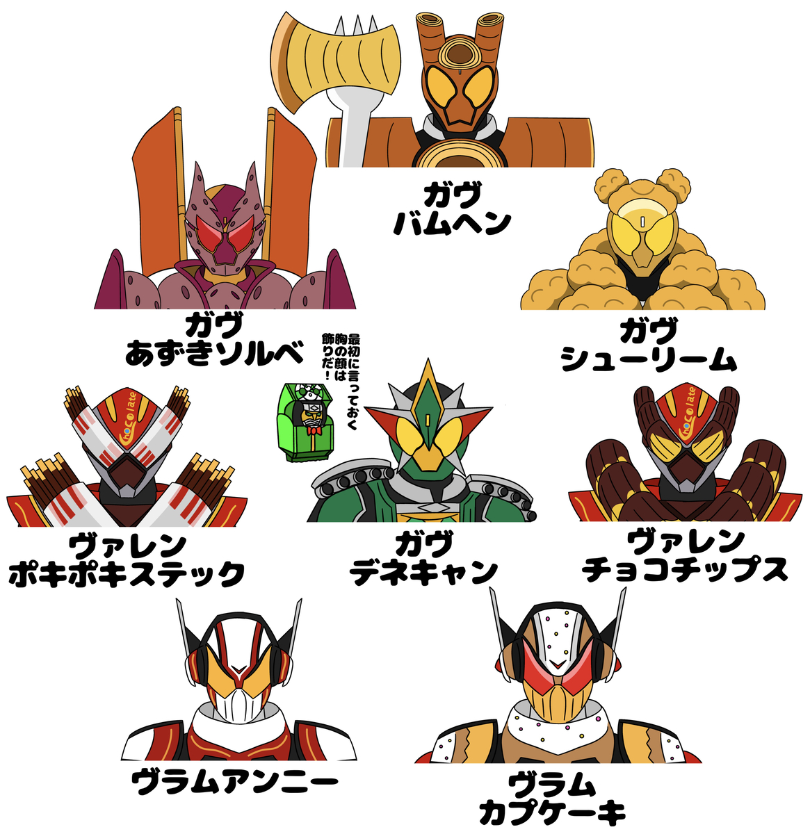 This is a pixiv picture whose title is いろんなお菓子フォーム.