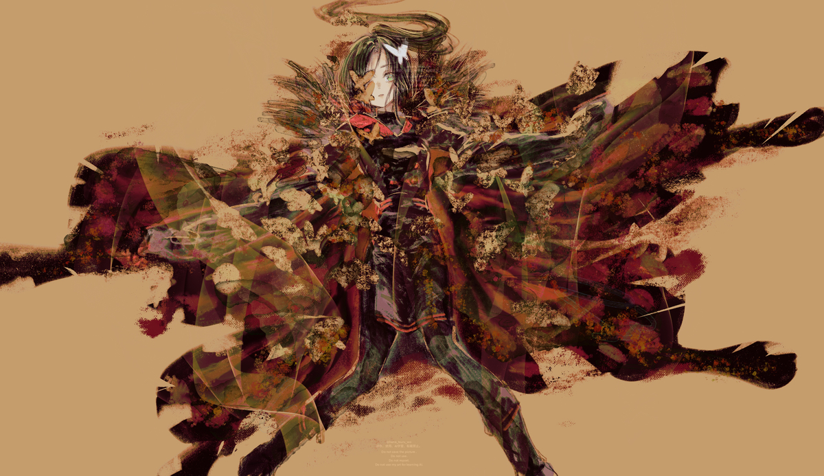 This is a pixiv picture whose title is 【skeb】メランコリックよその子蝶々.