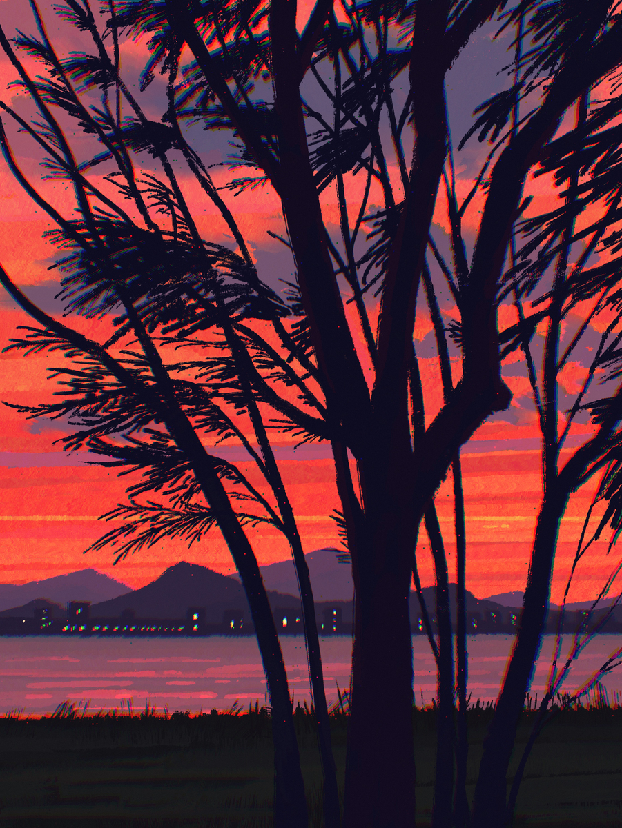 This is a pixiv picture whose title is 晚风.