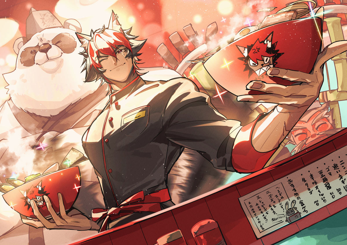 This is a pixiv picture whose title is 狛野印のオラオラーメン.