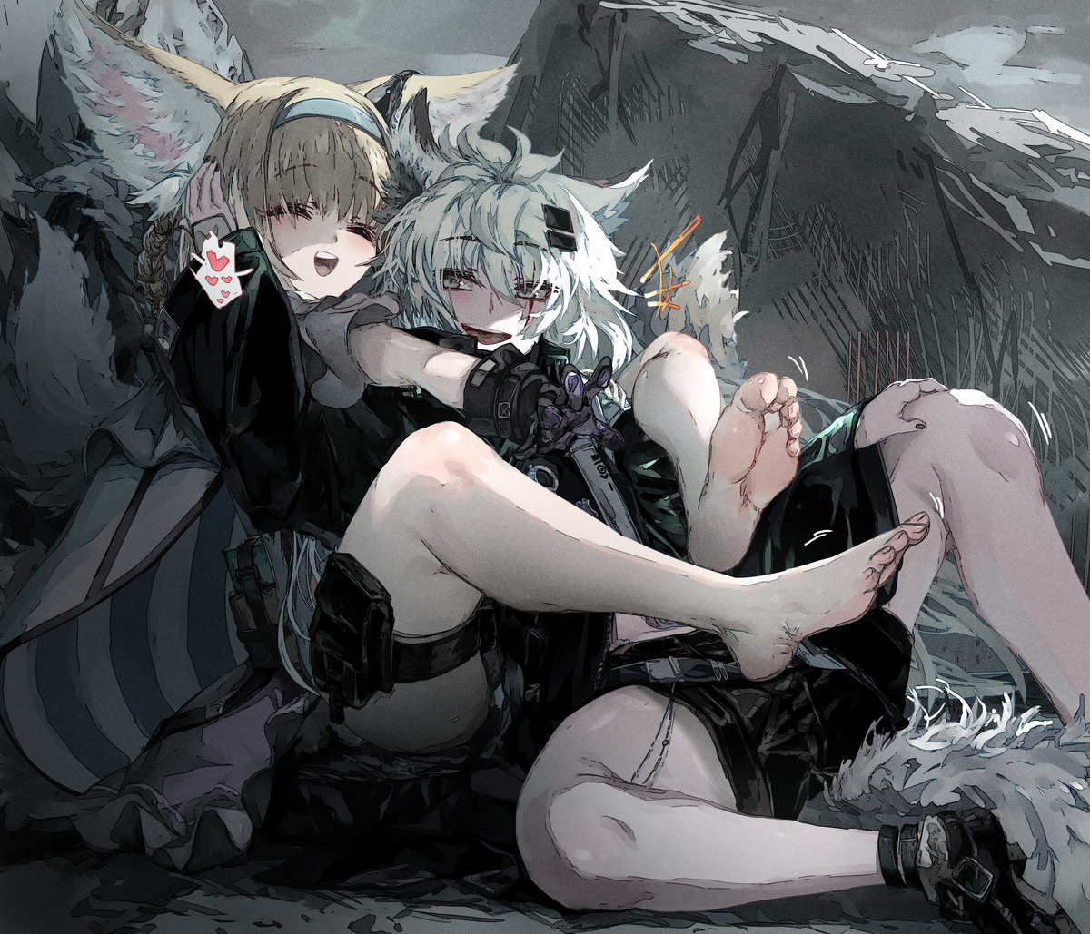 This is a pixiv picture whose title is 【CM】スズラップおんぶ.