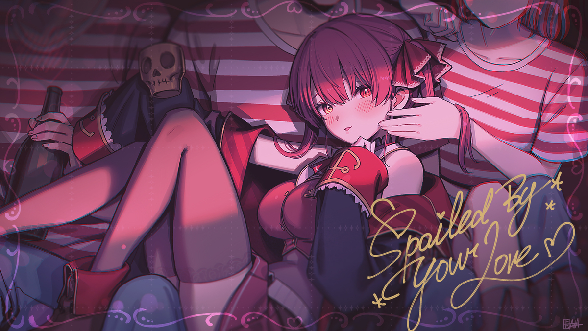 This is a pixiv picture whose title is 愛されマリンちゃん.