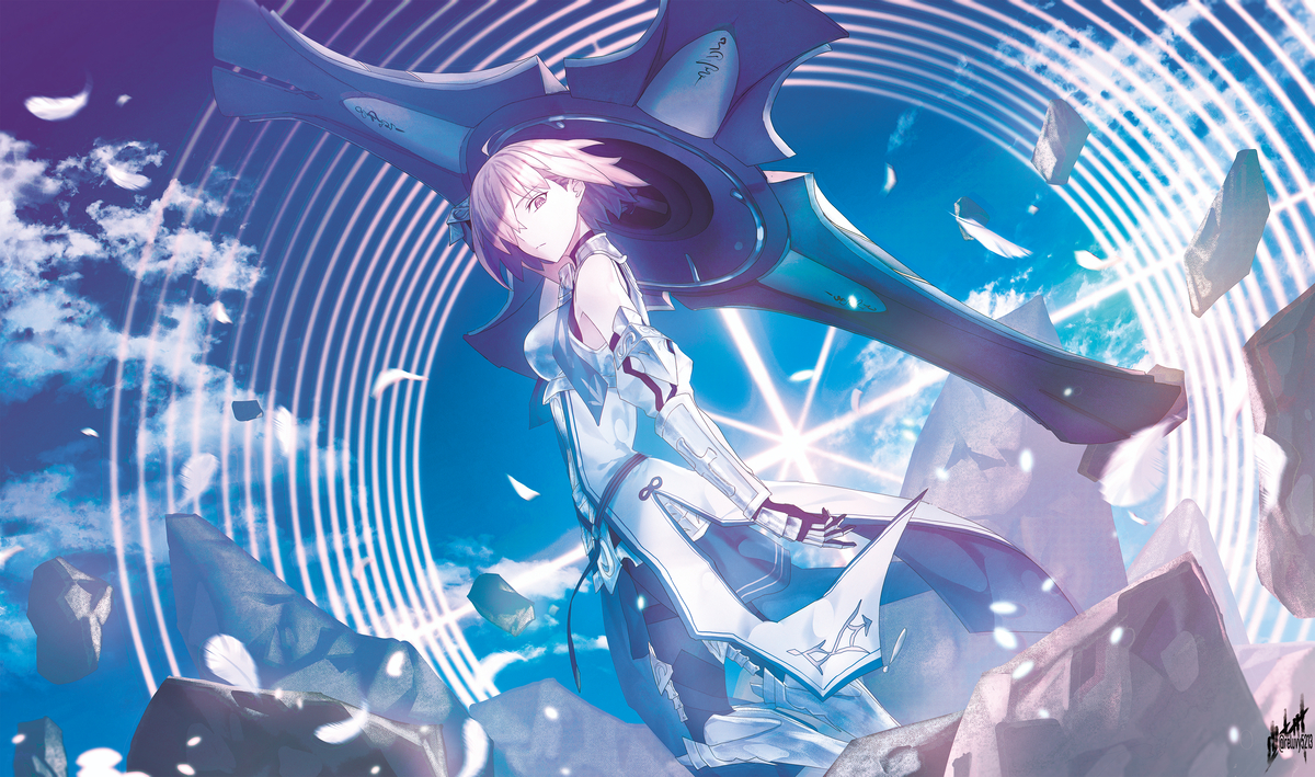 This is a pixiv picture whose title is 希望築く人理の盾.