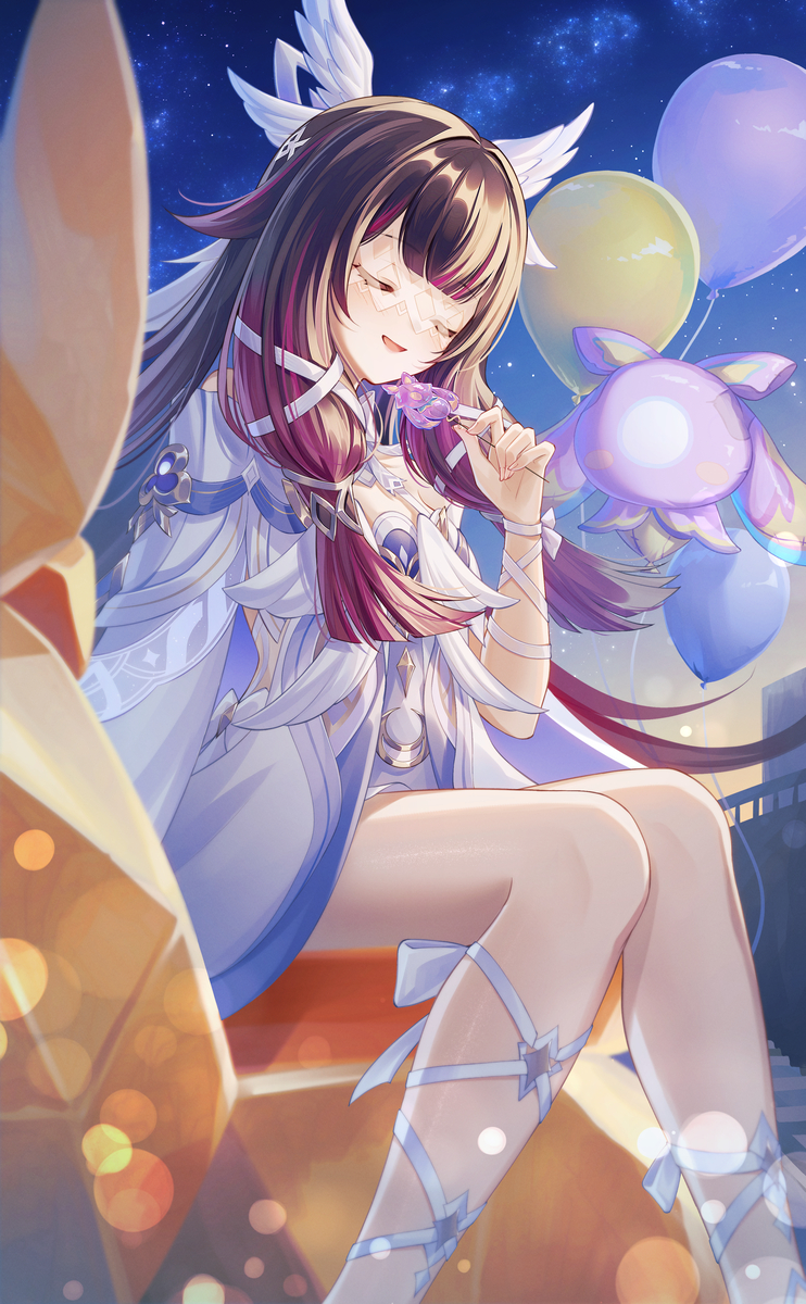 This is a pixiv picture whose title is 『おかえりなさい、月神様』.