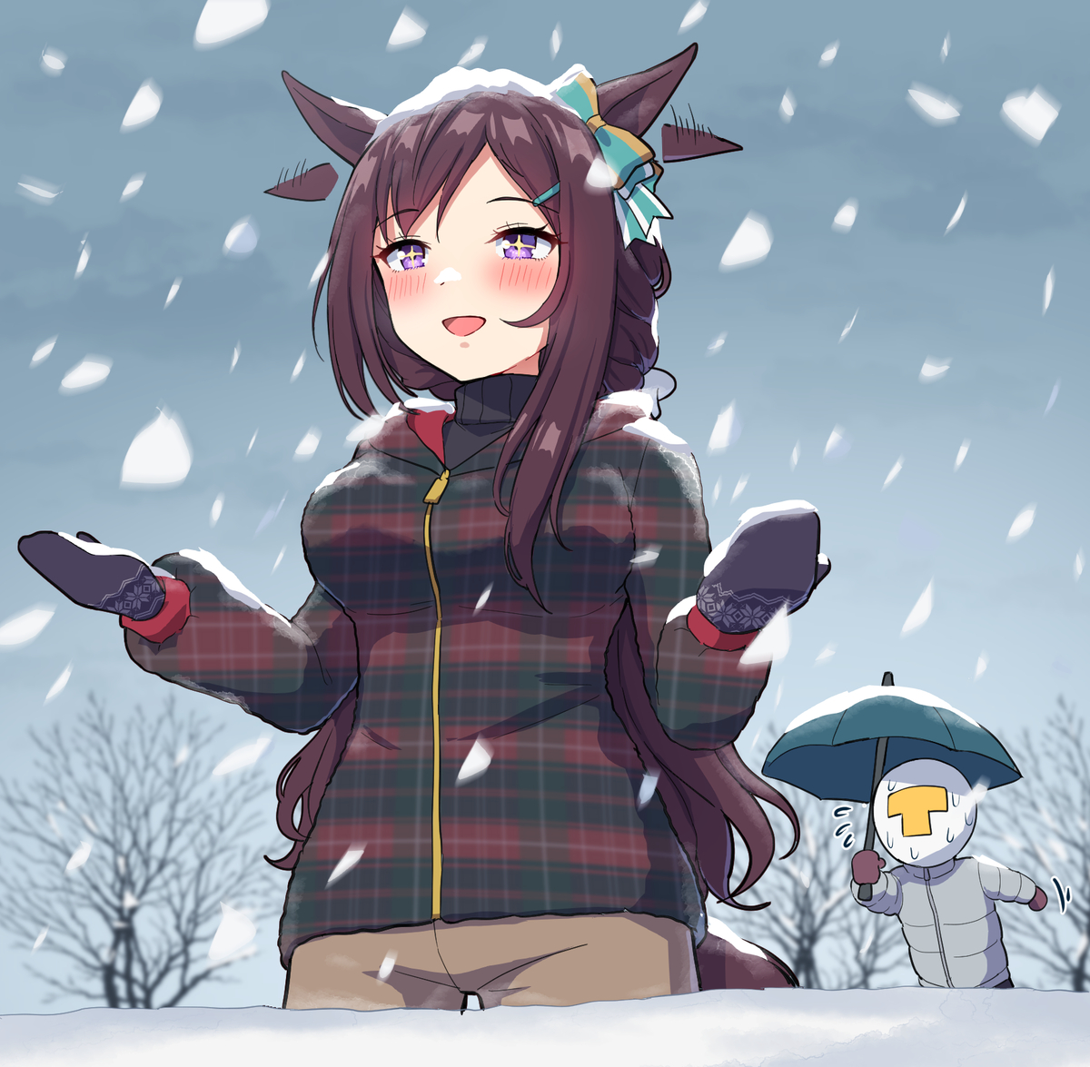 This is a pixiv picture whose title is (元動画有)猛吹雪の中でもお元気なドーベル(31歳).