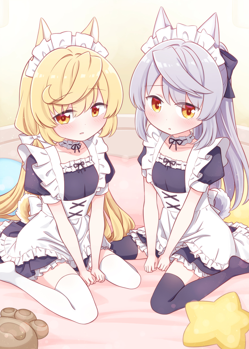 This is a pixiv picture whose title is 【skeb】メイドなうちのこ.