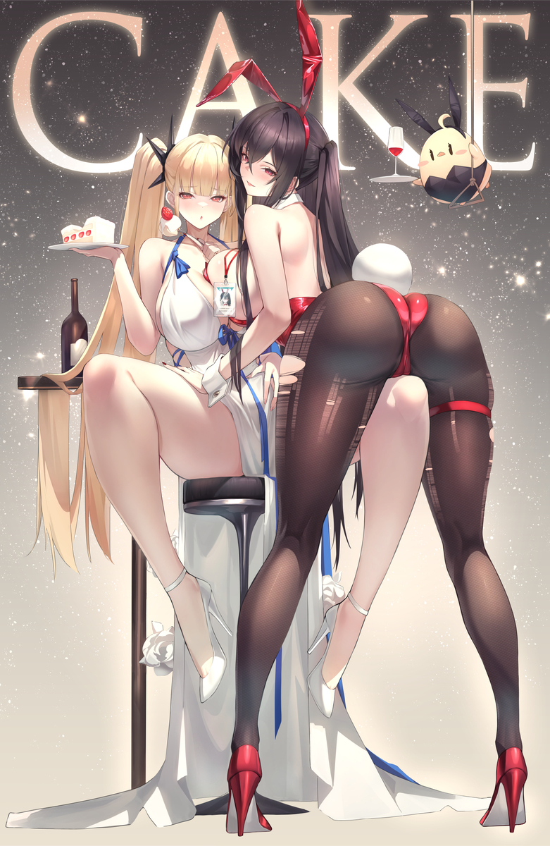 This is a pixiv picture whose title is Cake, Wine & Bunny.