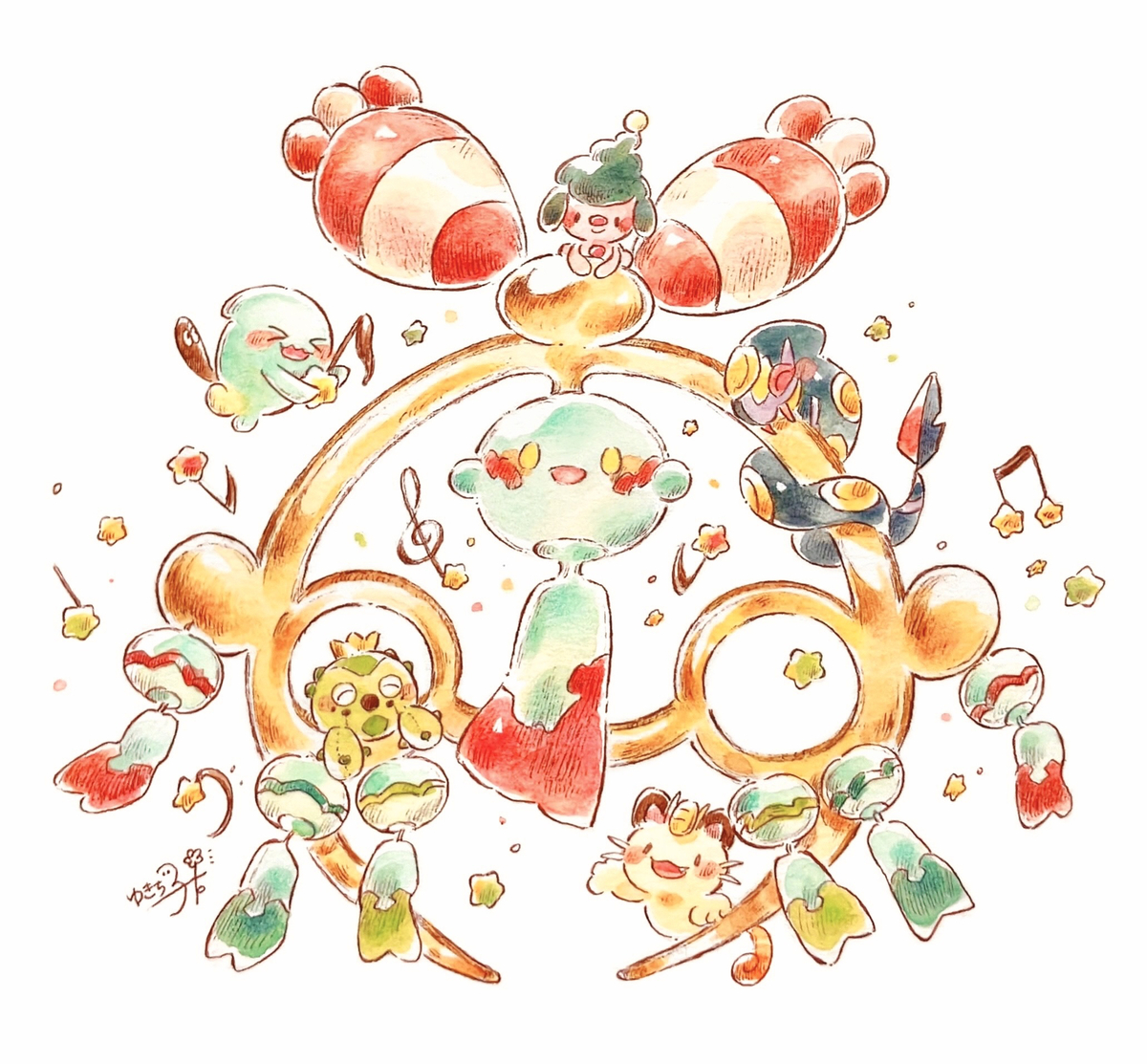 This is a pixiv picture whose title is きずなの音色.