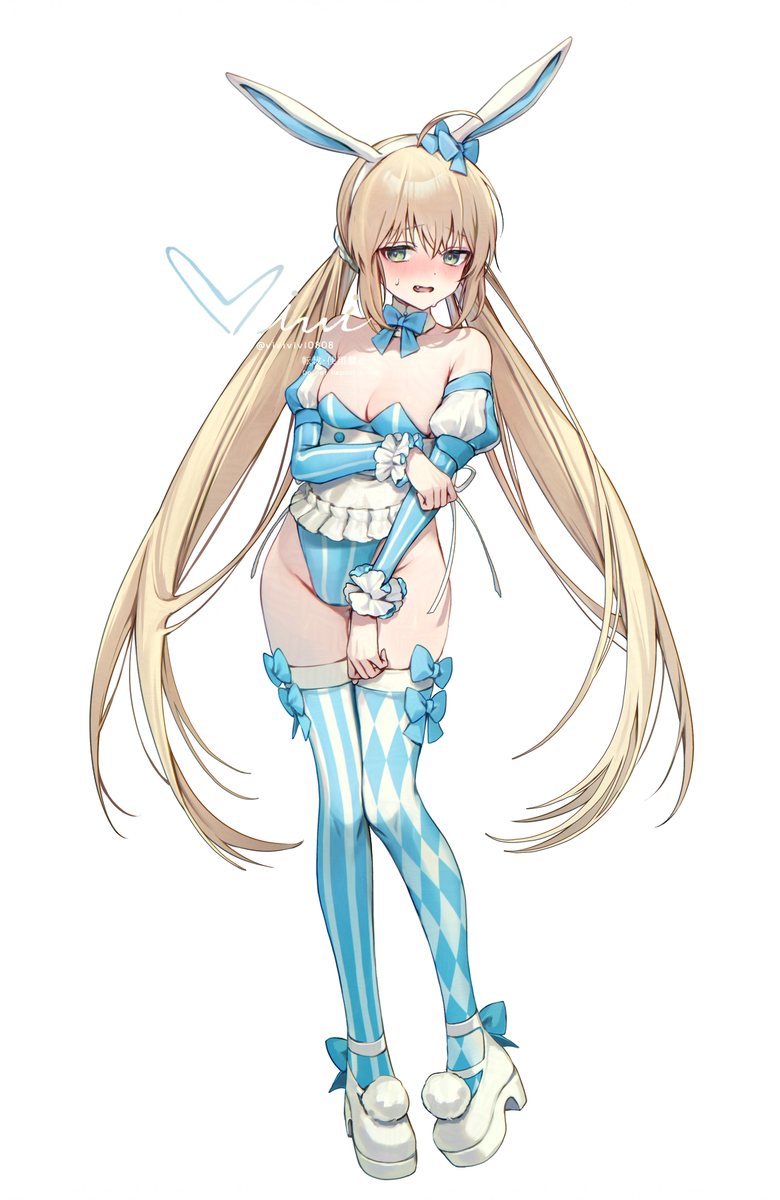 This is a pixiv picture whose title is 【FGO】アルトリア・キャスター×バニー.