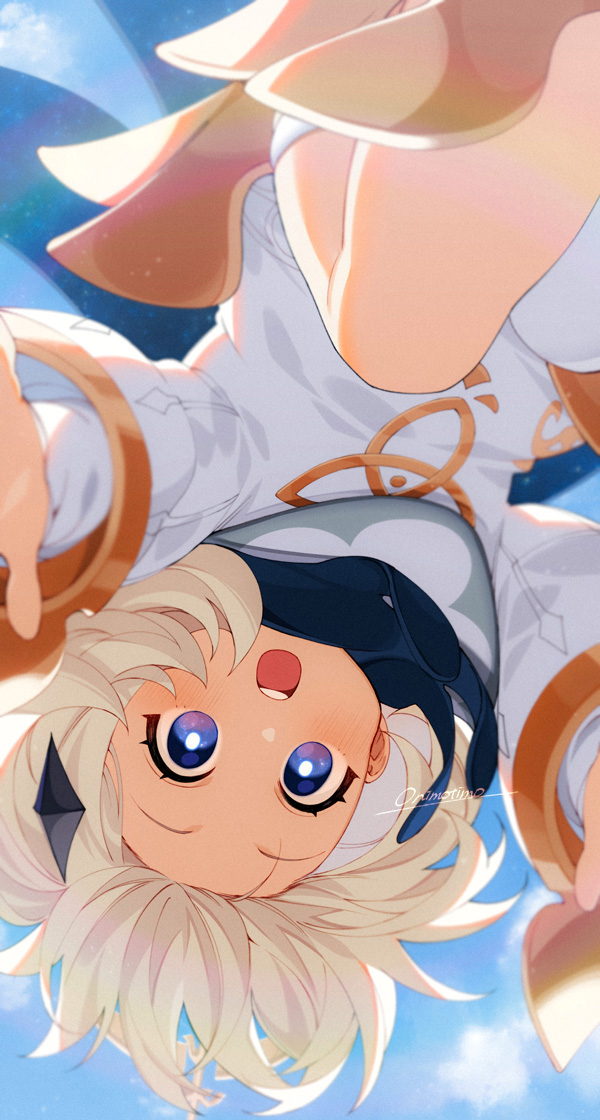 This is a pixiv picture whose title is 「旅人、大丈夫か？オイラがついてるぞ！」.