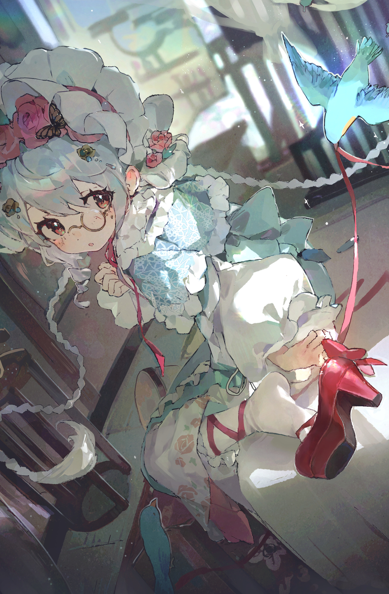 This is a pixiv picture whose title is 【🐦️🕰️🌈👠】.