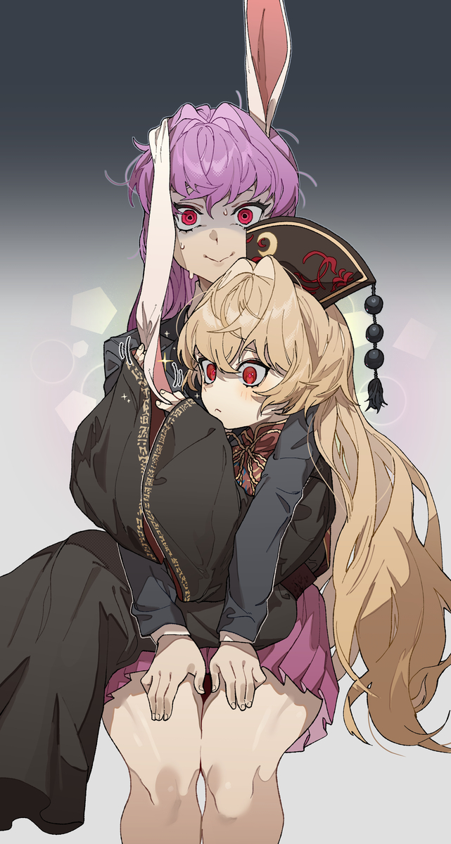 This is a pixiv picture whose title is 🦊X🐰.