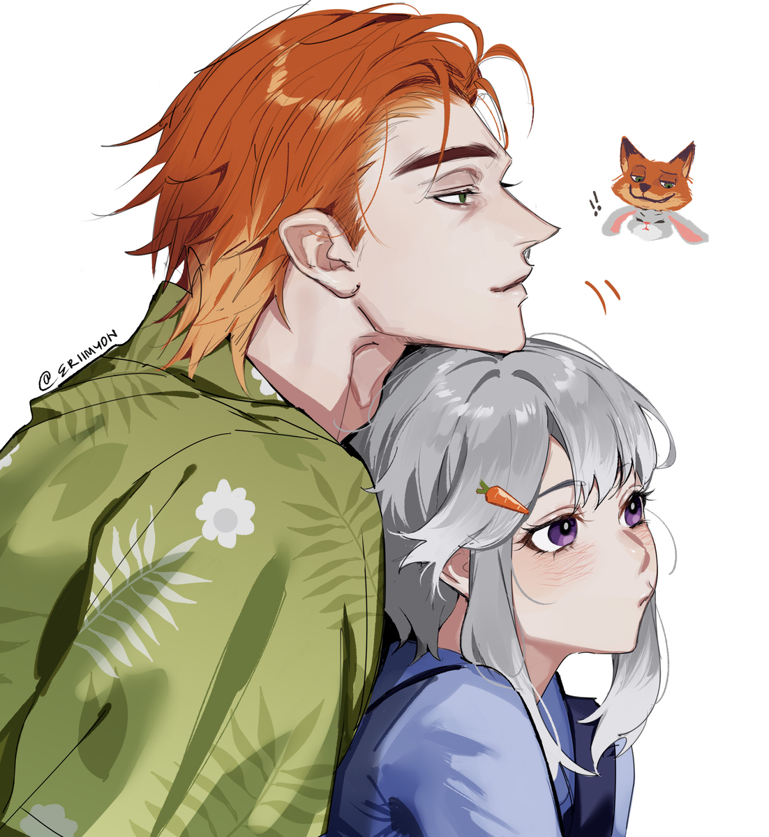 This is a pixiv picture whose title is Nick and Judy Zootopia.