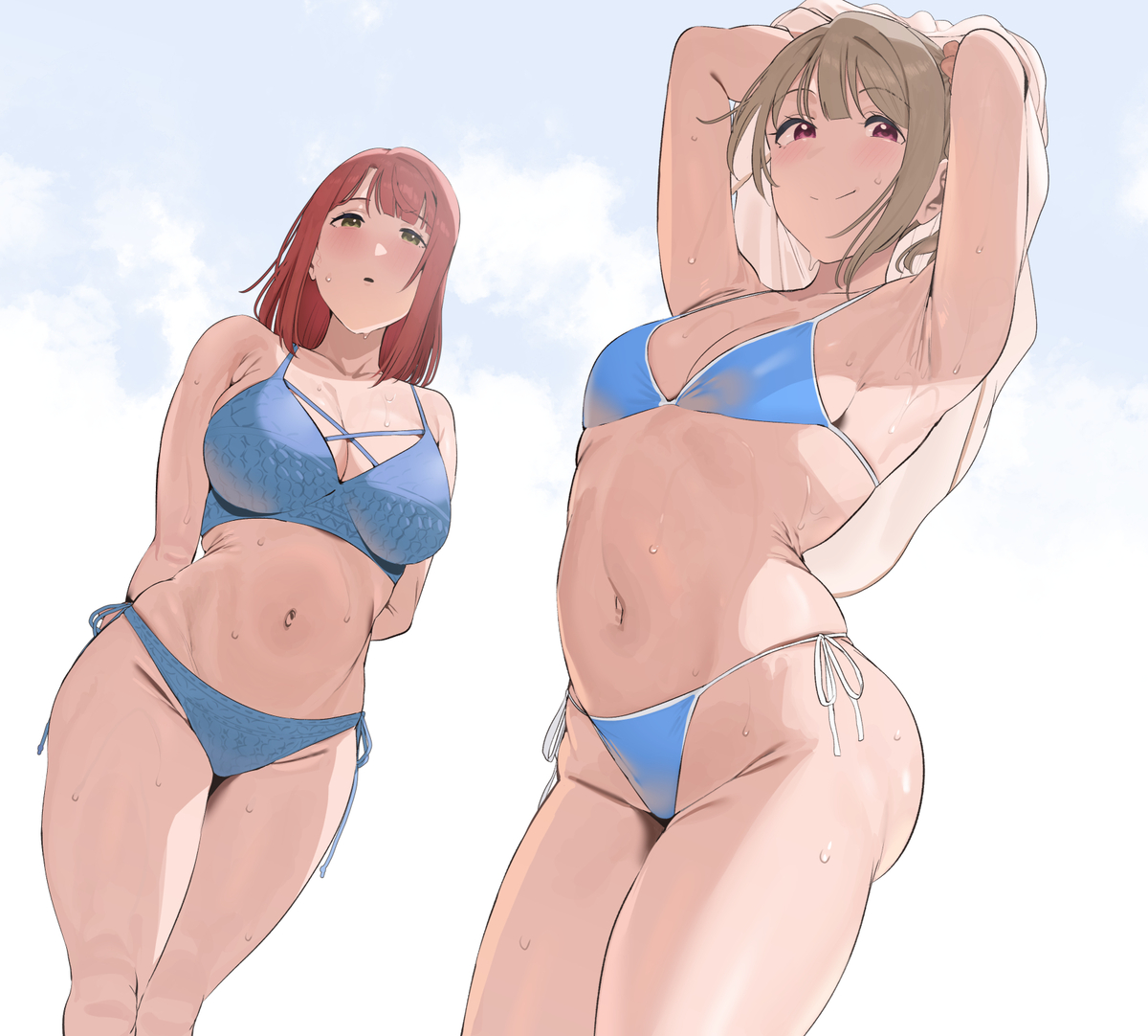 This is a pixiv picture whose title is Ayumu & Kasumi photobook.