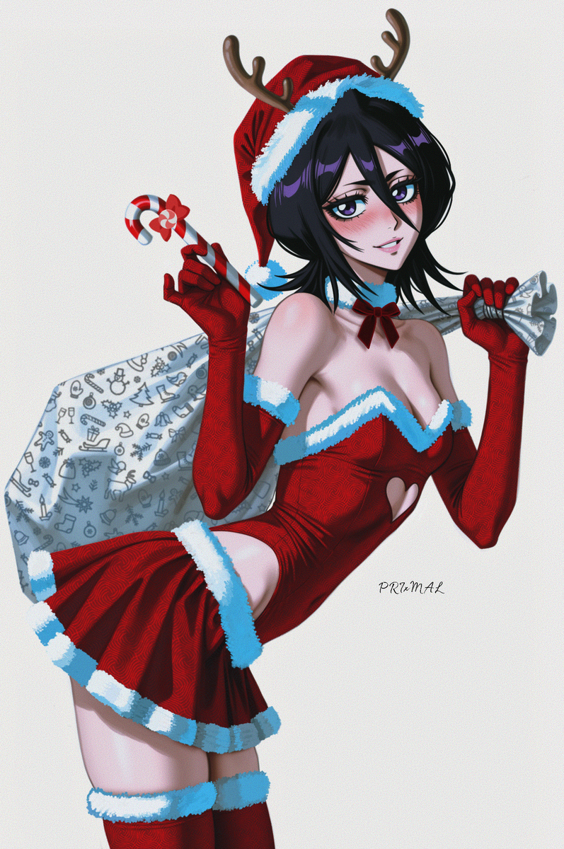 This is a pixiv picture whose title is Santa Rukia.