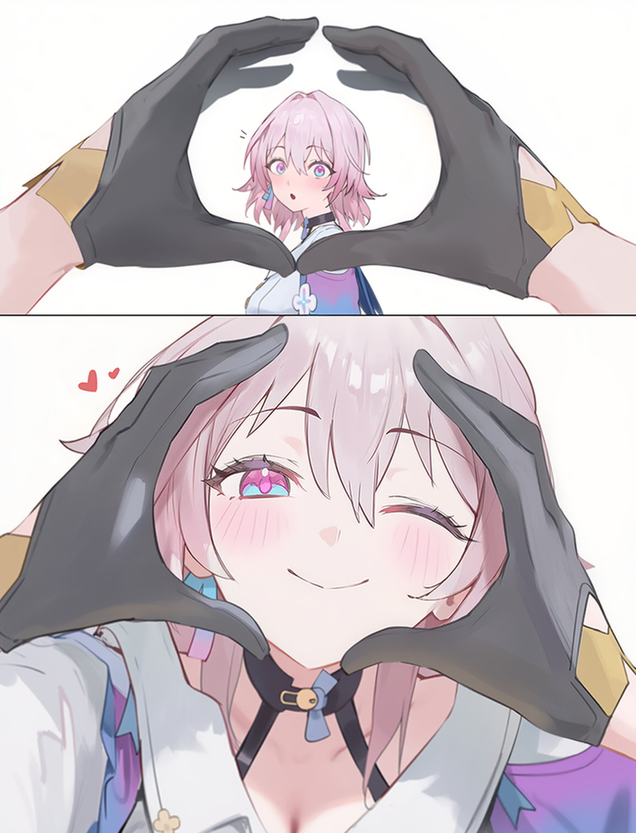 This is a pixiv picture whose title is 🫶🩷.