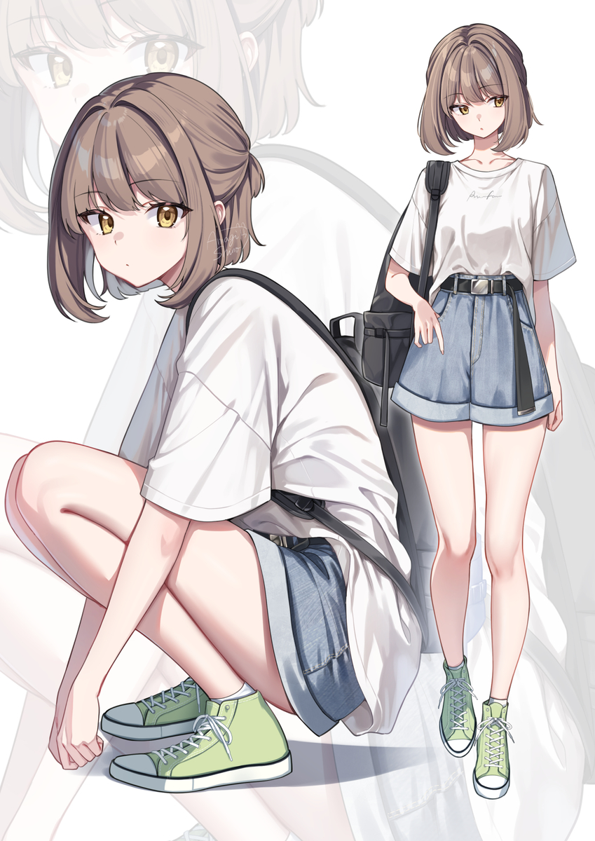 This is a pixiv picture whose title is 後輩ちゃん夏の私服～おでかけ～.
