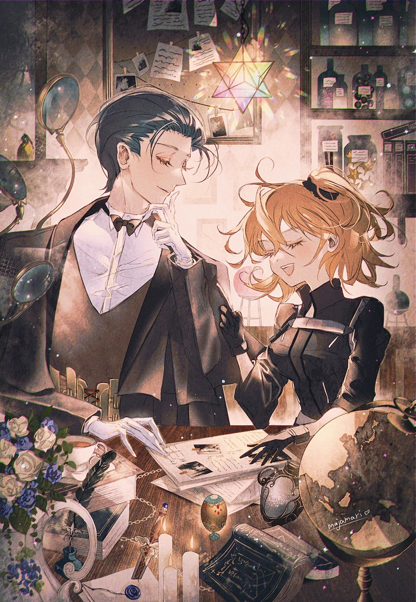 This is a pixiv picture whose title is 迷探偵による迷推理.