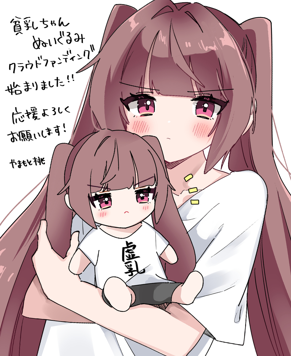 This is a pixiv picture whose title is 貧乳ちゃんぬいぐるみクラファン受付開始！.