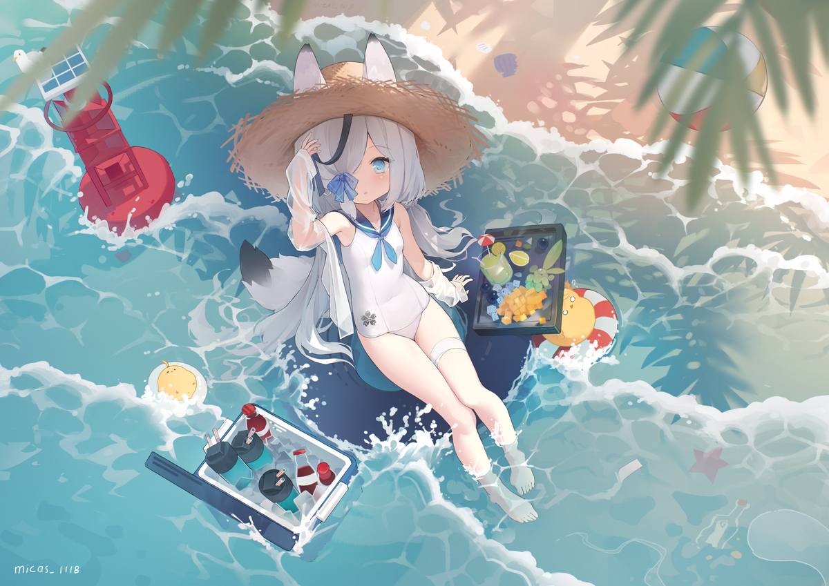This is a pixiv picture whose title is 海滩.