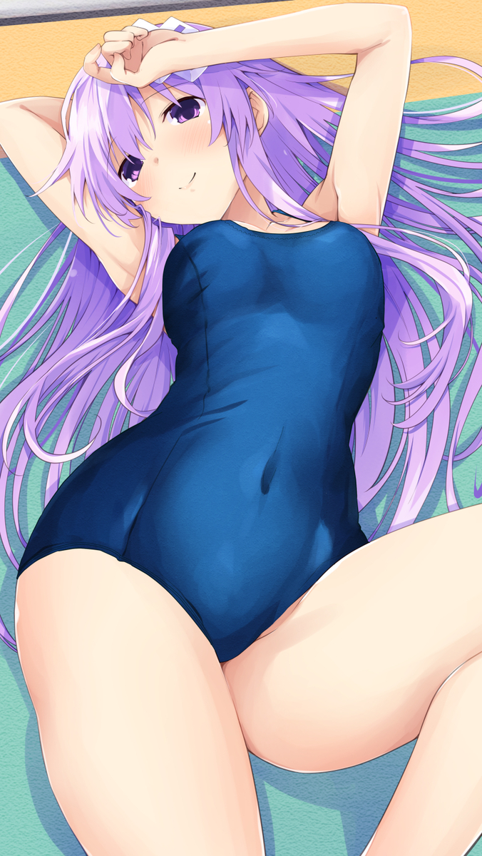 This is a pixiv picture whose title is 12/19 スク水ネプギア(FANBOXリク).