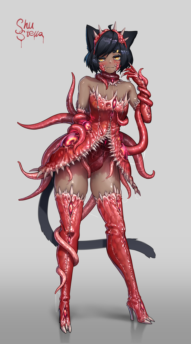 This is a pixiv picture whose title is クリスマス触手服.