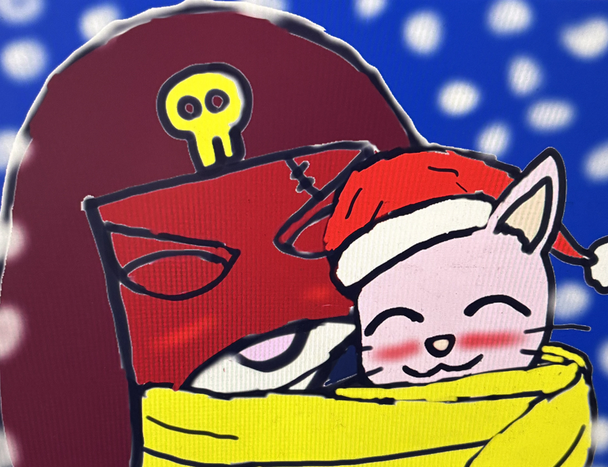 This is a pixiv picture whose title is ギロロと猫ちゃん💕☃️.