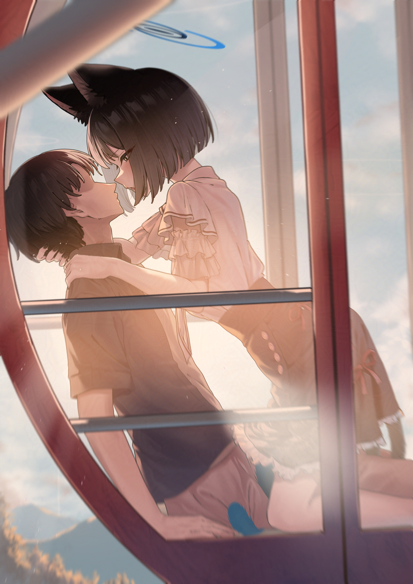 This is a pixiv picture whose title is キキョウとデートシリーズその15：観覧車.