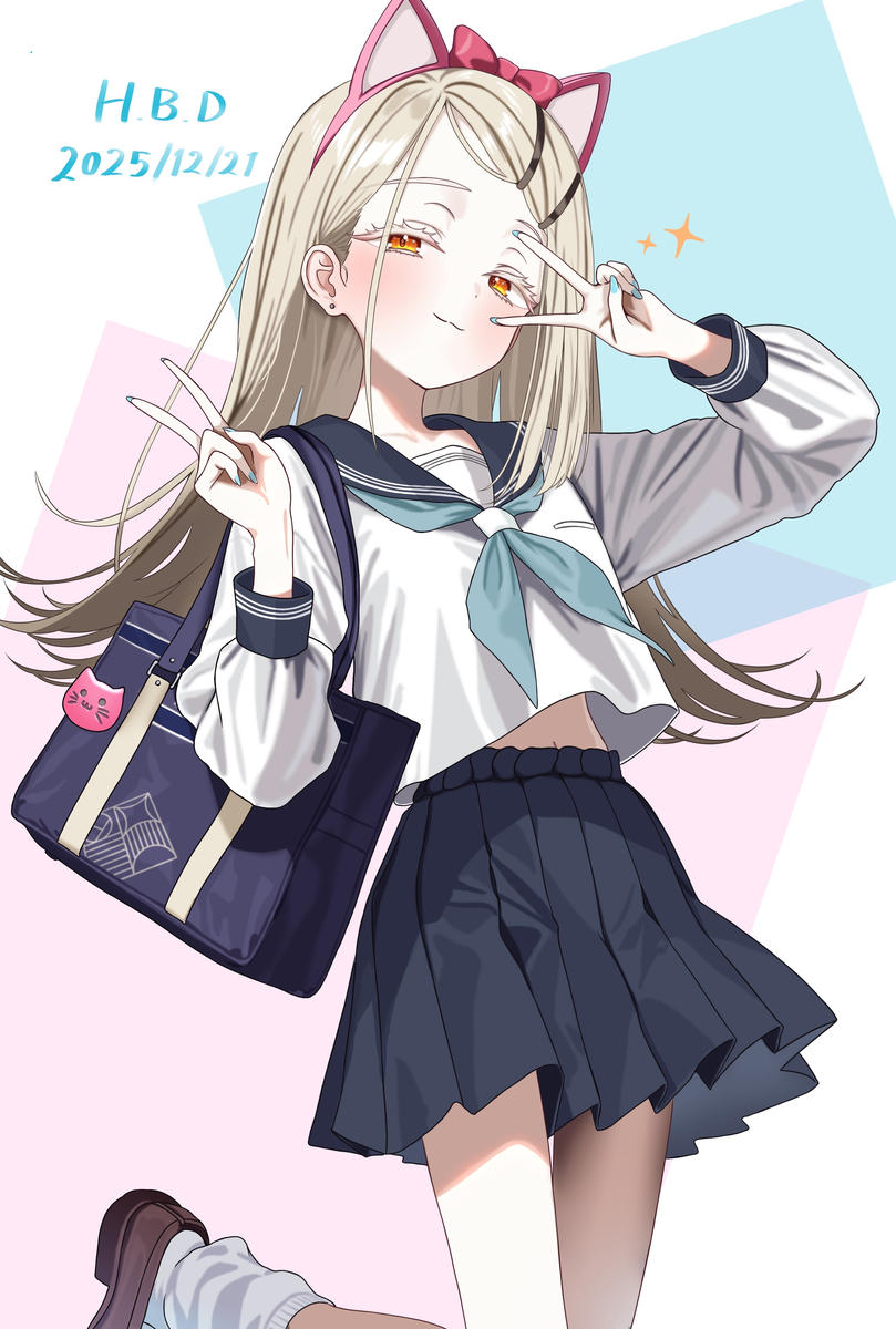 This is a pixiv picture whose title is 篠澤広生誕祭2025 ギャルピース広.