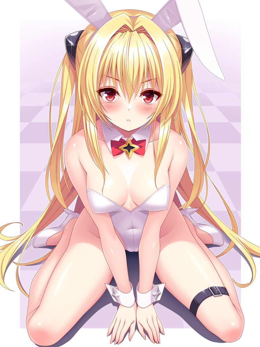 This is a pixiv picture whose title is 白バニーヤミちゃん.