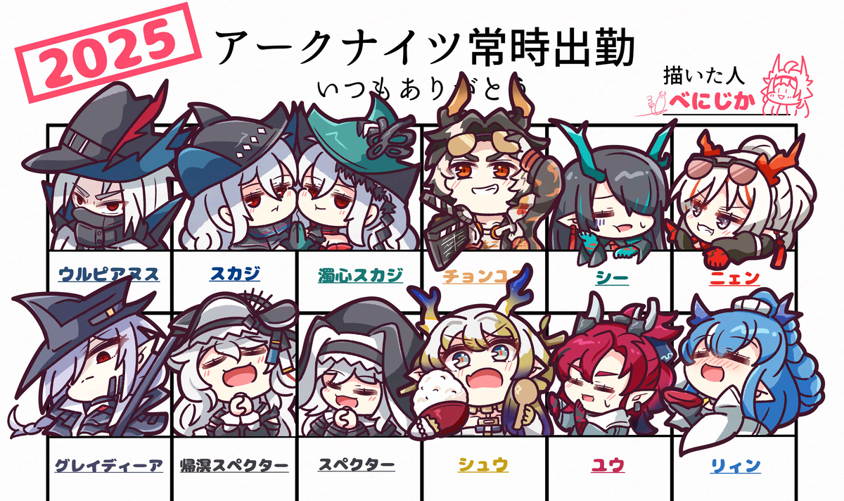 This is a pixiv picture whose title is 2025年 常勤オペレーター.