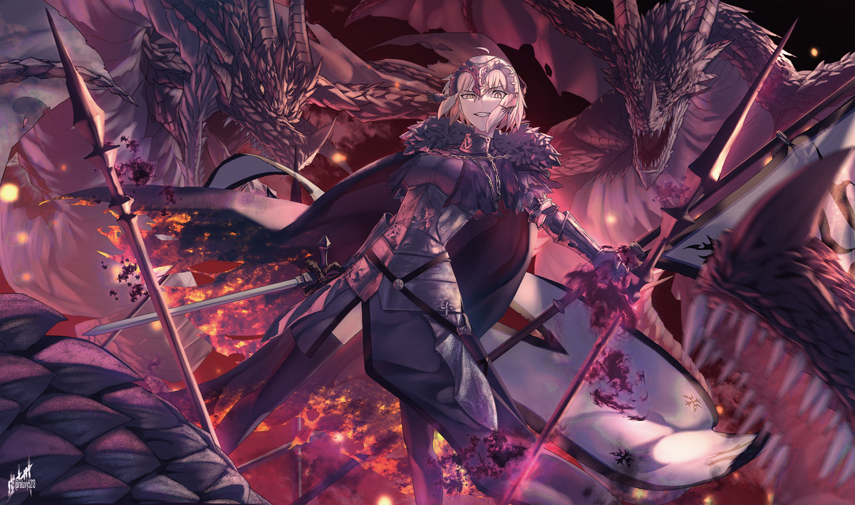This is a pixiv picture whose title is 竜の魔女.
