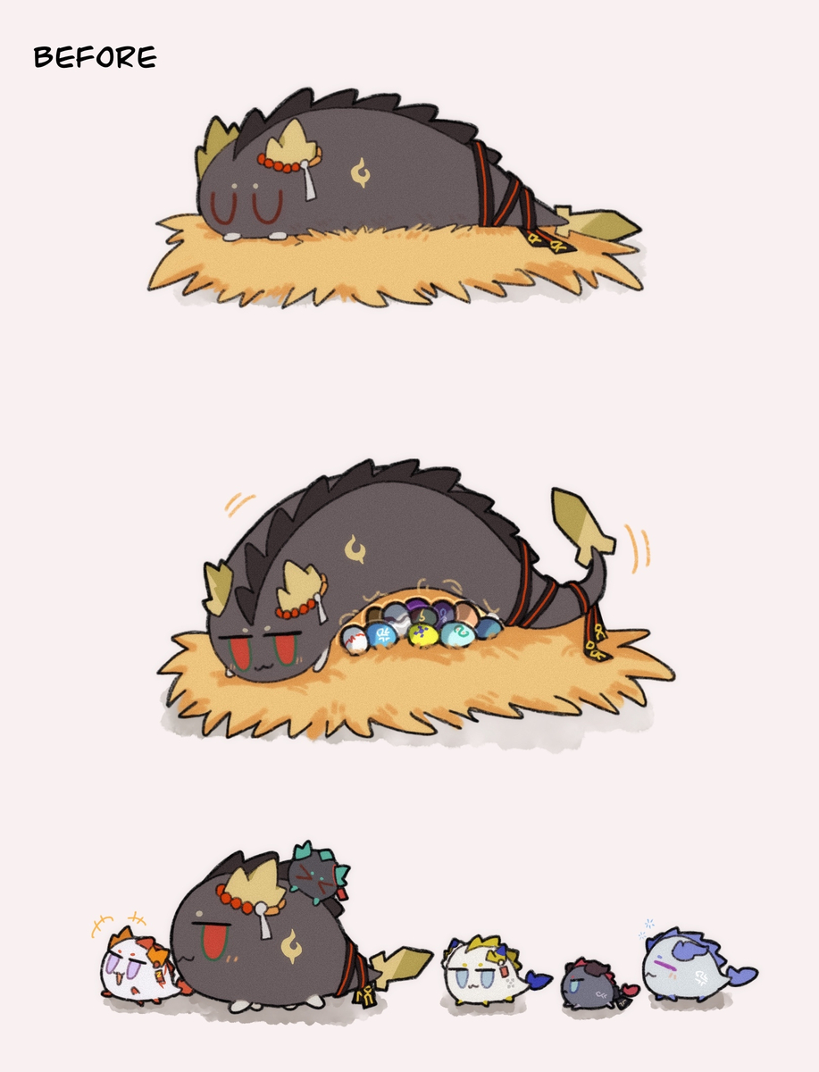 This is a pixiv picture whose title is 全是龙泡泡.