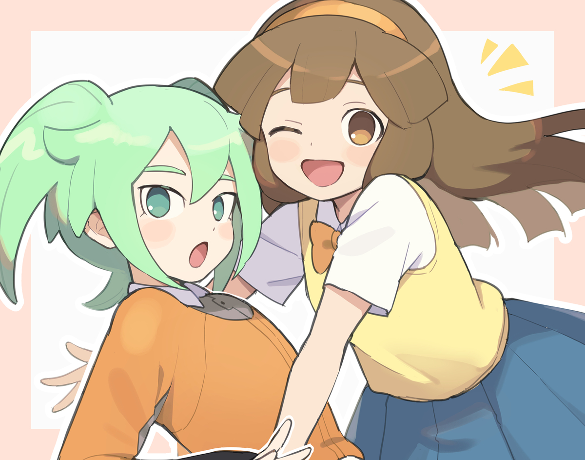 This is a pixiv picture whose title is 黄名子とフェイ.