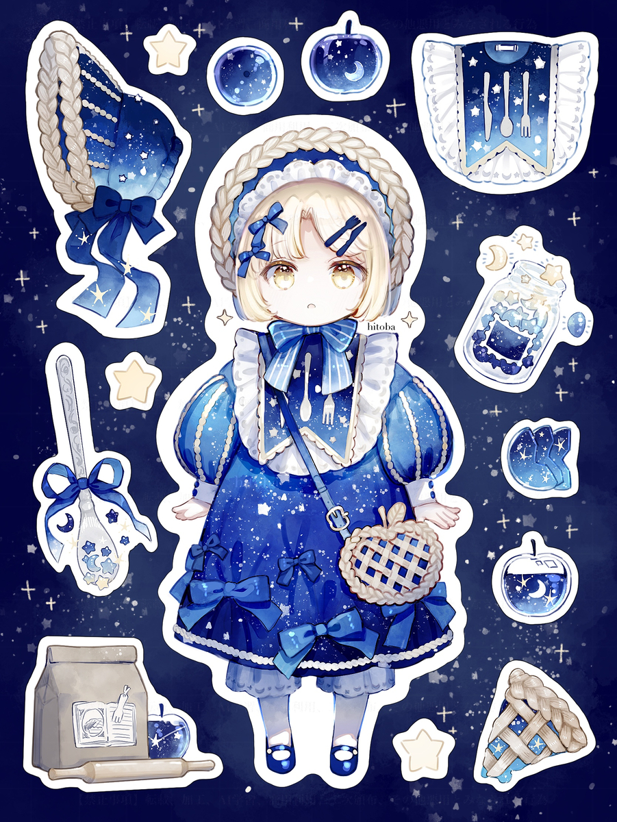 This is a pixiv picture whose title is シール風イラスト.