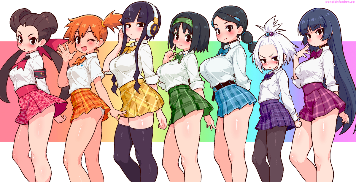 This is a pixiv picture whose title is Gym Leader Girls!.