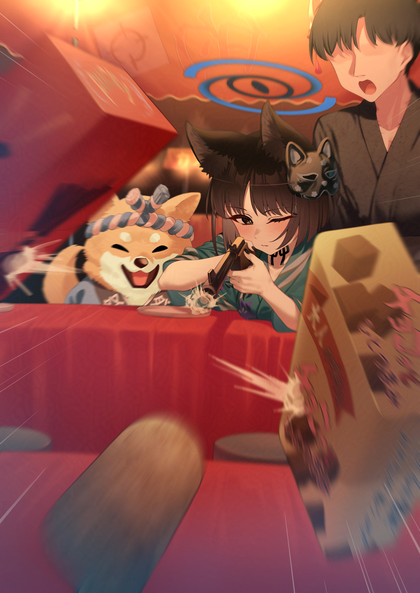 This is a pixiv picture whose title is キキョウとデートシリーズその16：射的.