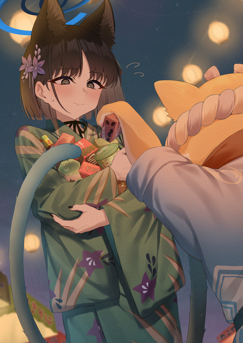 This is a pixiv picture whose title is キキョウとデートシリーズその17：取りすぎた.