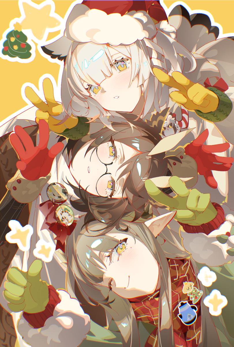 This is a pixiv picture whose title is 𝓜𝓮𝓻𝓻𝔂 𝓒𝓱𝓻𝓲𝓼𝓽𝓶𝓪𝓼.