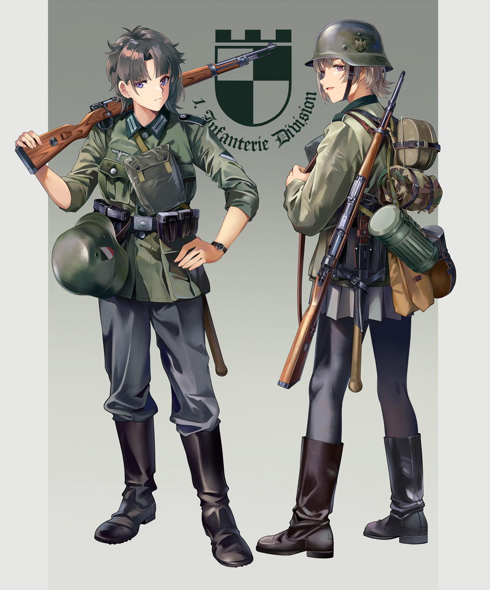 This is a pixiv picture whose title is 德德人&波波人.