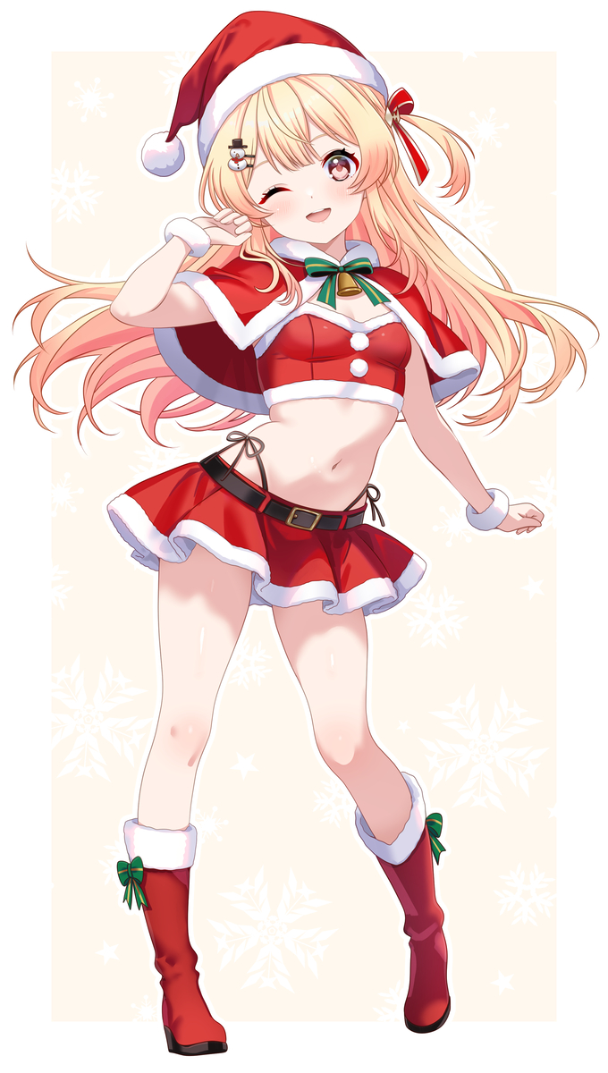 This is a pixiv picture whose title is サンタコス奏ちゃん🎹✨🎅.