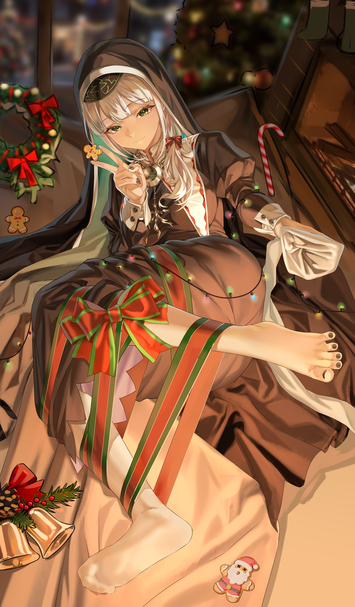 This is a pixiv picture whose title is 放在袜子里的就是圣诞礼物没错吧.