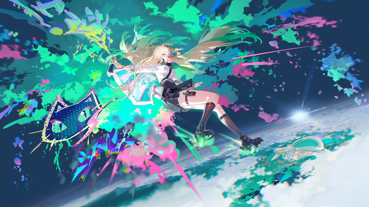 This is a pixiv picture whose title is 若那虹彩倾洒.