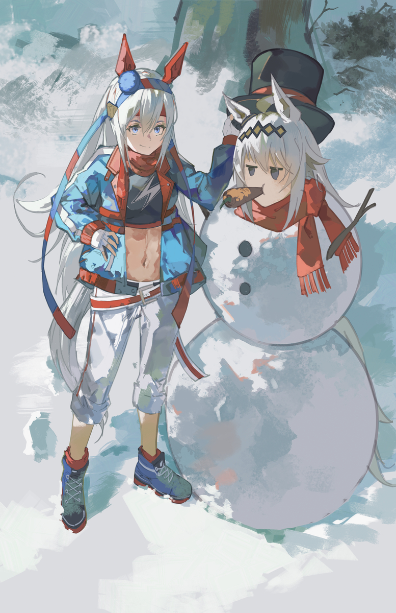 This is a pixiv picture whose title is Tamamo Crossmas, Snoguri Cap.