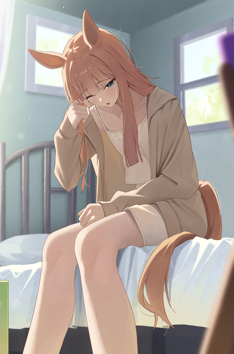 This is a pixiv picture whose title is スズカさんと温泉旅行.