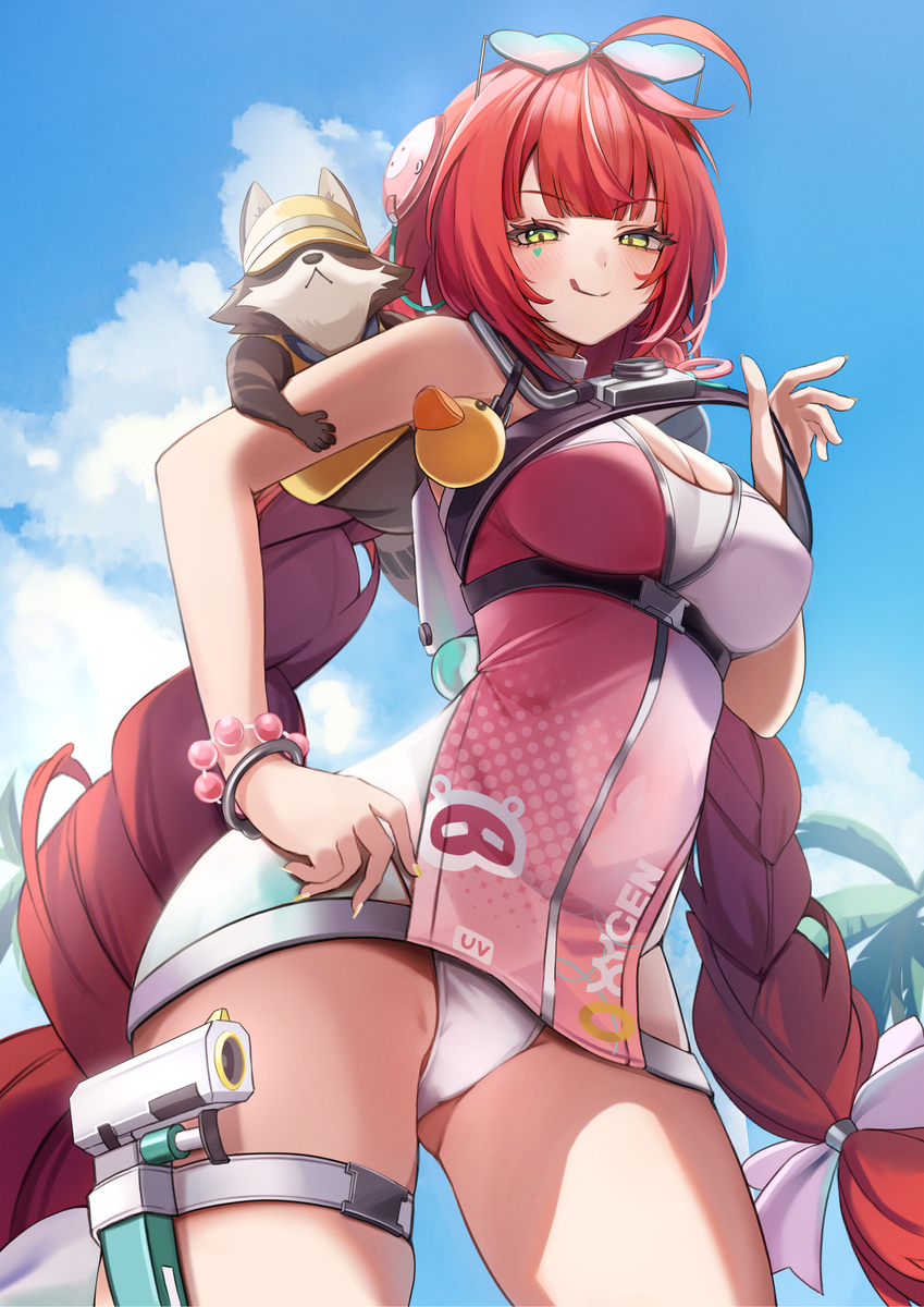 This is a pixiv picture whose title is 水着柚葉.